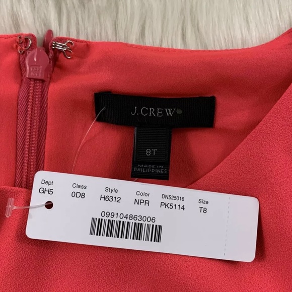NWT J.Crew 8T Pink Pleated Dress in 365 Crepe - Picture 6 of 8